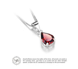 .925 Sterling Silver Water Drop 2.2ct Natural stone Alluring Red Garnet Pendant - Gift-Junkies