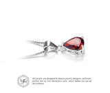 .925 Sterling Silver Water Drop 2.2ct Natural stone Alluring Red Garnet Pendant - Gift-Junkies