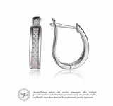 .925 Sterling Silver Channel Set Eternity Clip On Earrings - Gift-Junkies