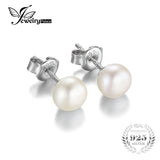 925 Sterling Silver Freshwater Cultured Pearl Button Ball Stud Earrings - Gift-Junkies