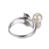 .925 Sterling Silver Fox Kissing Freshwater Pearl Wrap Around Ring - Gift-Junkies