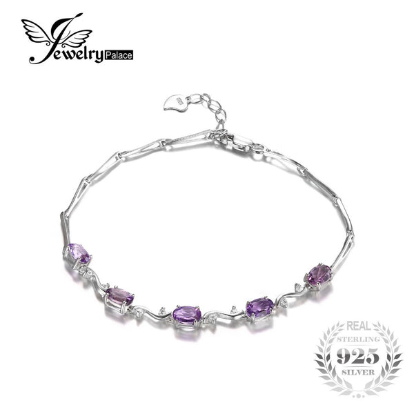 .925 Sterling Silver Genuine Amethyst Luxury Bracelet - Gift-Junkies