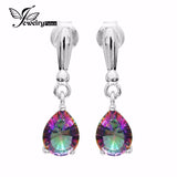 .925 Sterling Silver Water Drop Rainbow Fire Mystic Topaz Drop Earrings - Gift-Junkies