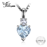 .925 Sterling Silver Natural Aquamarine White Topaz Pendant - Gift-Junkies