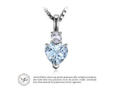 .925 Sterling Silver Natural Aquamarine White Topaz Pendant - Gift-Junkies