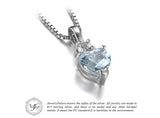 .925 Sterling Silver Natural Aquamarine White Topaz Pendant - Gift-Junkies