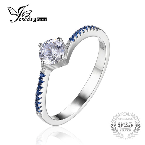 925 Sterling Silver Blue Nano Sapphire Promise Ring - Gift-Junkies