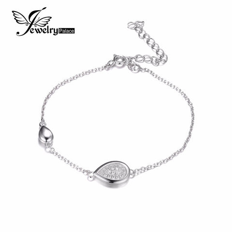 .925 Sterling Silver Teardrop Link Bracelet - Gift-Junkies