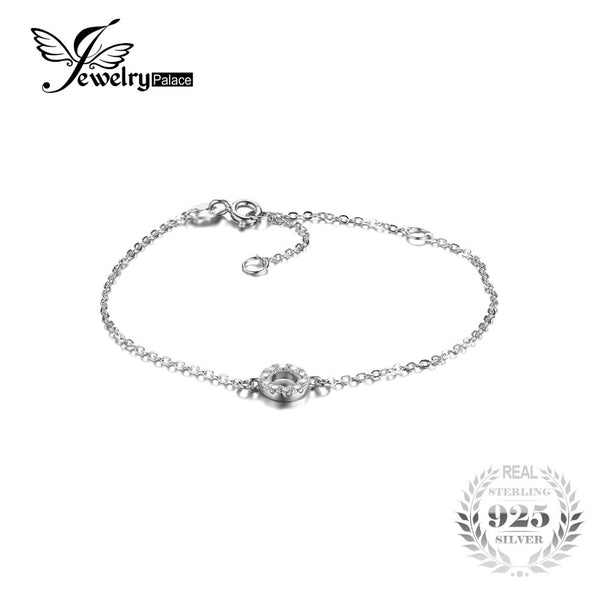 .925 Sterling Silver Round Stone Bracelet - Gift-Junkies