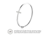 .925 Sterling Silver Cross Bangle Bracelet - Gift-Junkies