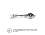 .925 Sterling Silver Oval Cut Created Sapphire Pendant - Gift-Junkies