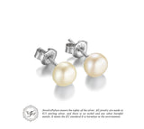 925 Sterling Silver Freshwater Cultured Pearl Button Ball Stud Earrings - Gift-Junkies