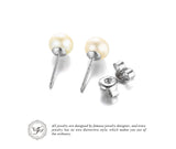 925 Sterling Silver Freshwater Cultured Pearl Button Ball Stud Earrings - Gift-Junkies