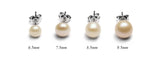 925 Sterling Silver Freshwater Cultured Pearl Button Ball Stud Earrings - Gift-Junkies