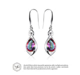 925 Sterling Silver Water Drop Rainbow Fire Mystic Topaz Dangle Earrings - Gift-Junkies