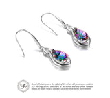 925 Sterling Silver Water Drop Rainbow Fire Mystic Topaz Dangle Earrings - Gift-Junkies