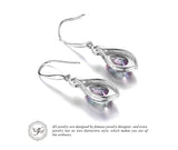 925 Sterling Silver Water Drop Rainbow Fire Mystic Topaz Dangle Earrings - Gift-Junkies