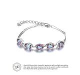 925 Sterling Silver Natural Mystic Rainbow Topaz Tennis Bracelet - Gift-Junkies