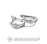 925 Sterling Silver Flower Channel Set Earrings - Gift-Junkies