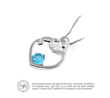 Natural Blue Topaz Heart Pendant - Gift-Junkies