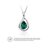 .925 Sterling Silver Emerald Gem Stone Necklace Pendant - Gift-Junkies