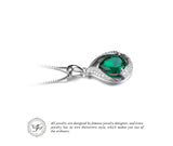 .925 Sterling Silver Emerald Gem Stone Necklace Pendant - Gift-Junkies