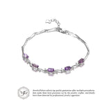 .925 Sterling Silver Genuine Amethyst Luxury Bracelet - Gift-Junkies