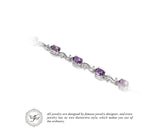 .925 Sterling Silver Genuine Amethyst Luxury Bracelet - Gift-Junkies