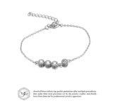 .925 Sterling Silver 3 Stones Flower Link Bracelet - Gift-Junkies