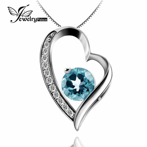 .925 Sterling Silver Sky Blue Topaz Gemstone Pendant - Gift-Junkies